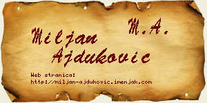 Miljan Ajduković vizit kartica